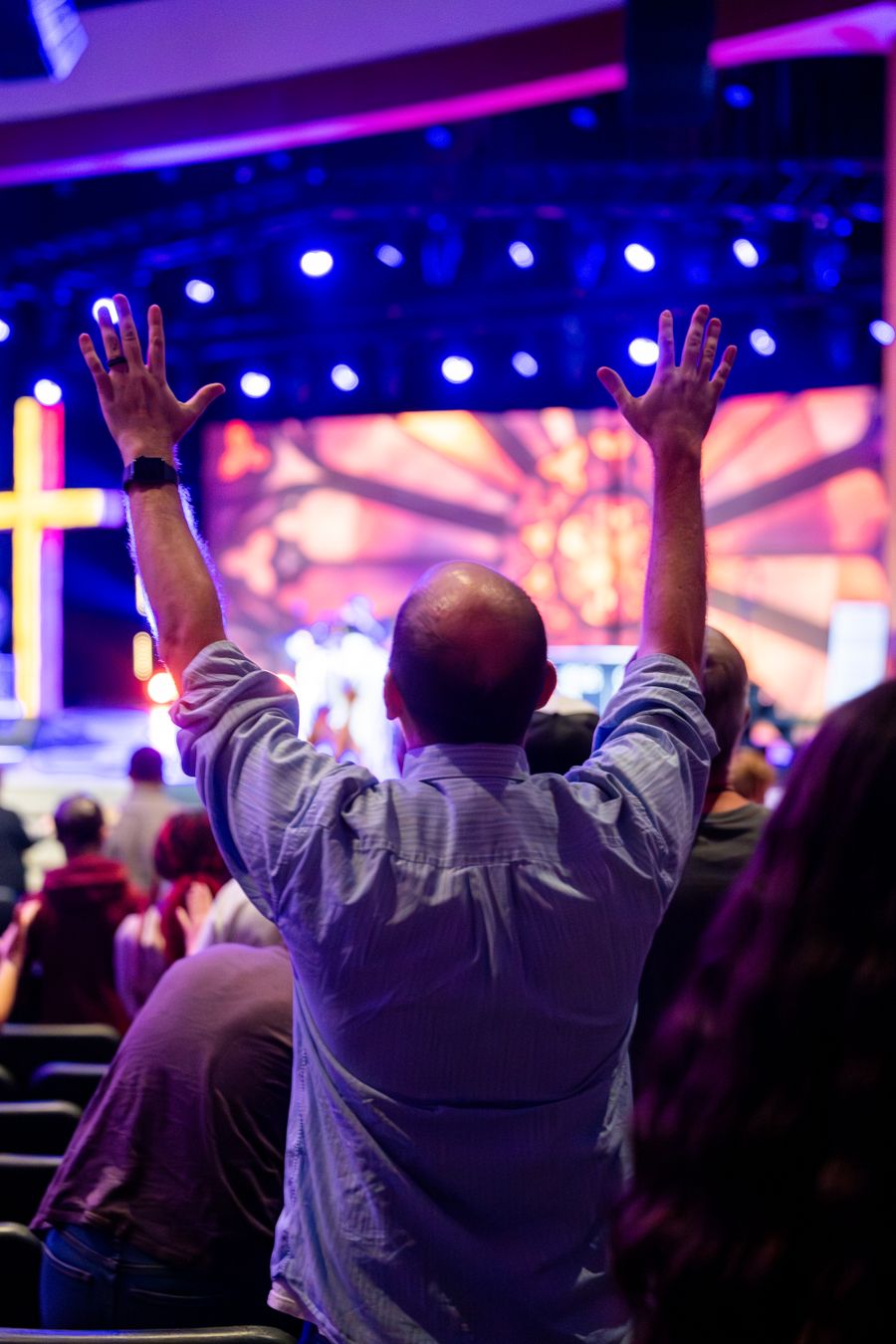 Congregation gathered during a worship service